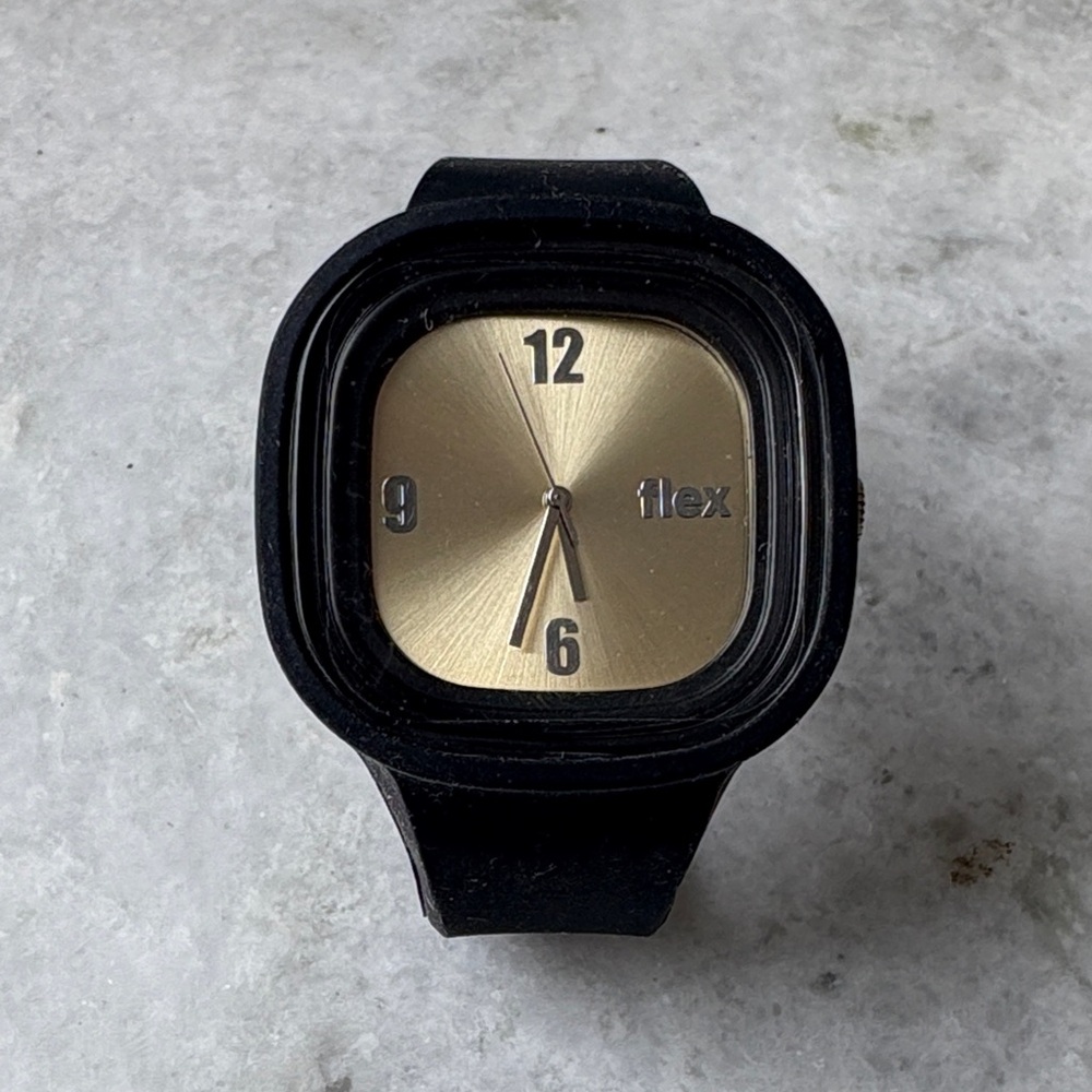 Flex Black Watch with Gold Face